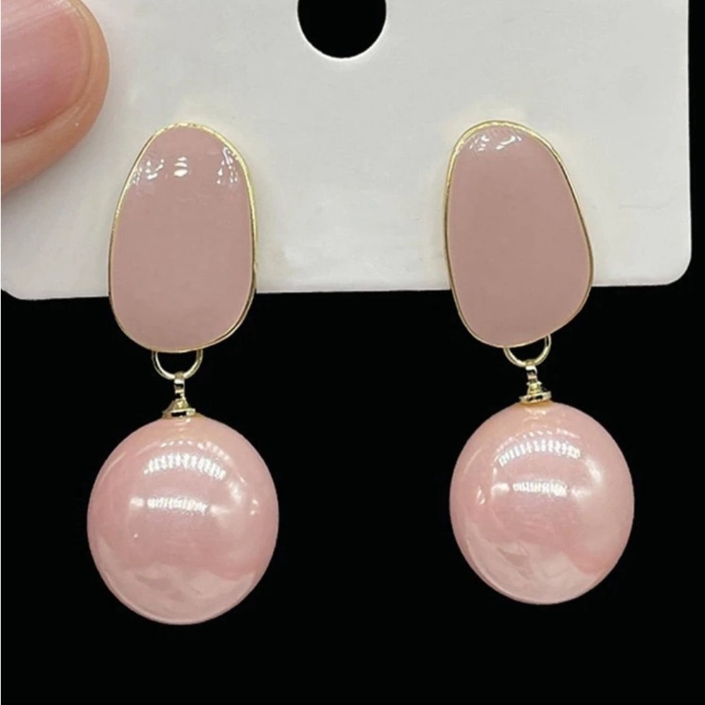 1pair Fashionable Zinc Alloy Faux Pearl Drop Earrings